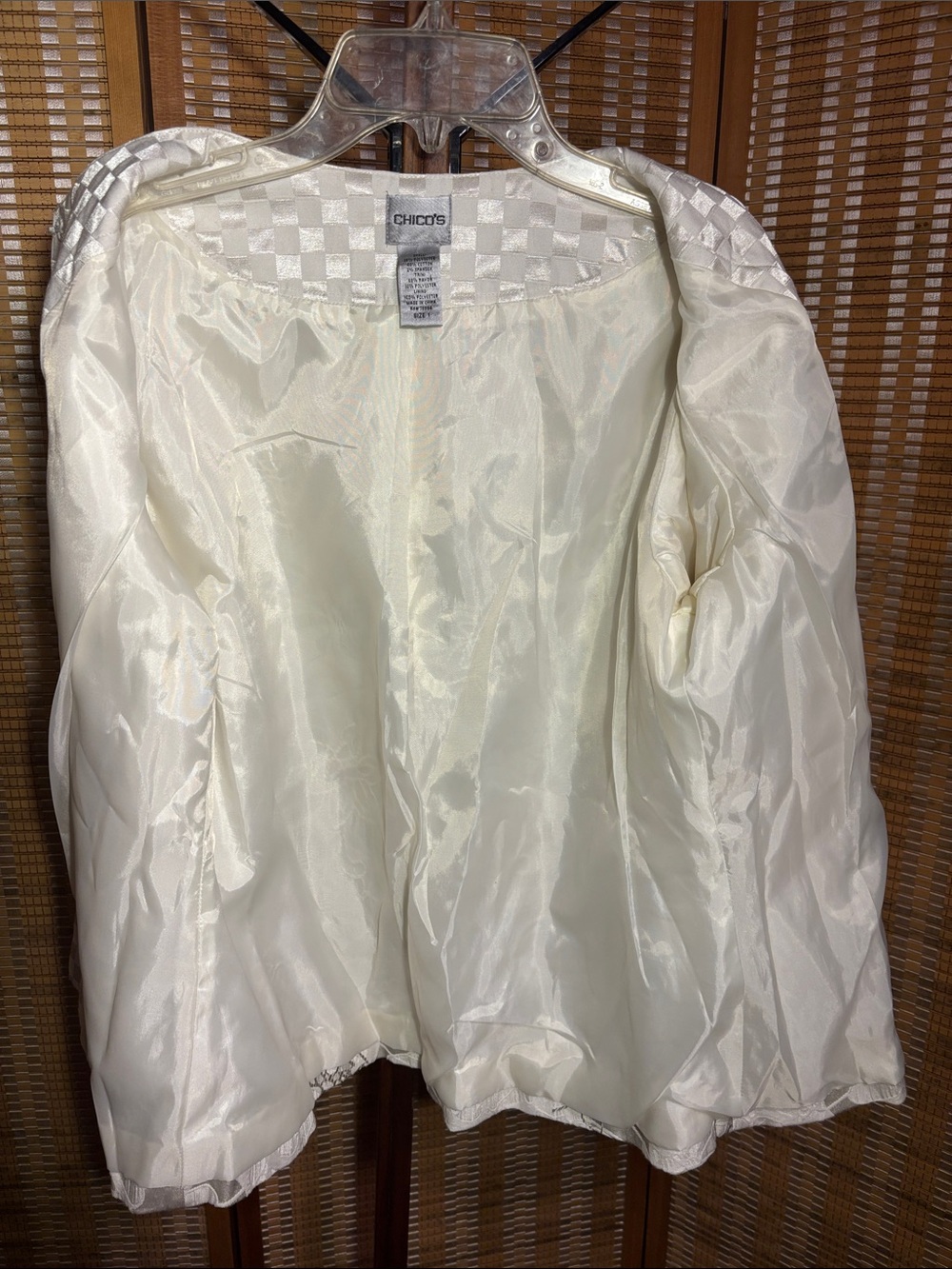 Chicos | Women’s Amaye Antique Ivory Jacquard Jacket/Blouse - Size 1 (Medium) - Picture 7 of 15